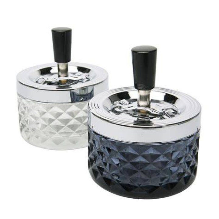 Classic Ashtray Set Smoke Brown Vintage Glass Big Ashtray