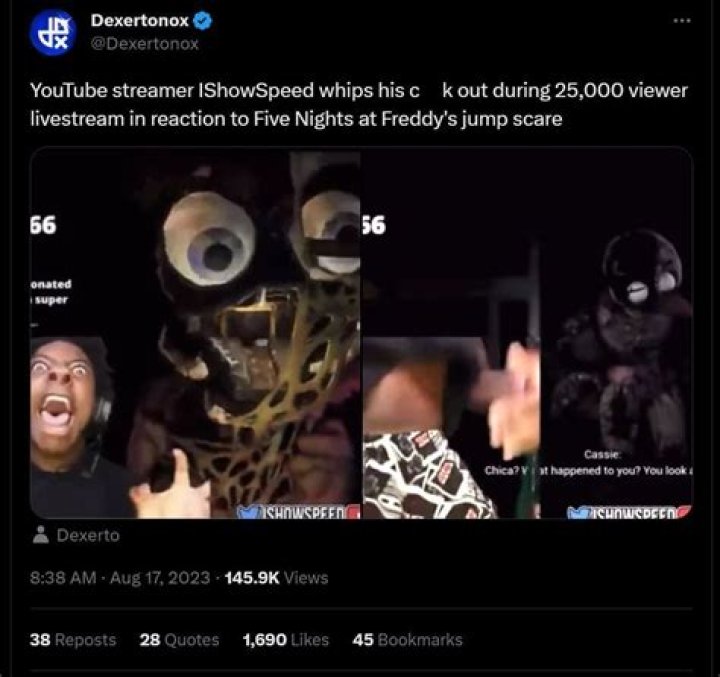 Did IShowSpeed flash his genitals on a recent YouTube stream? Streaming