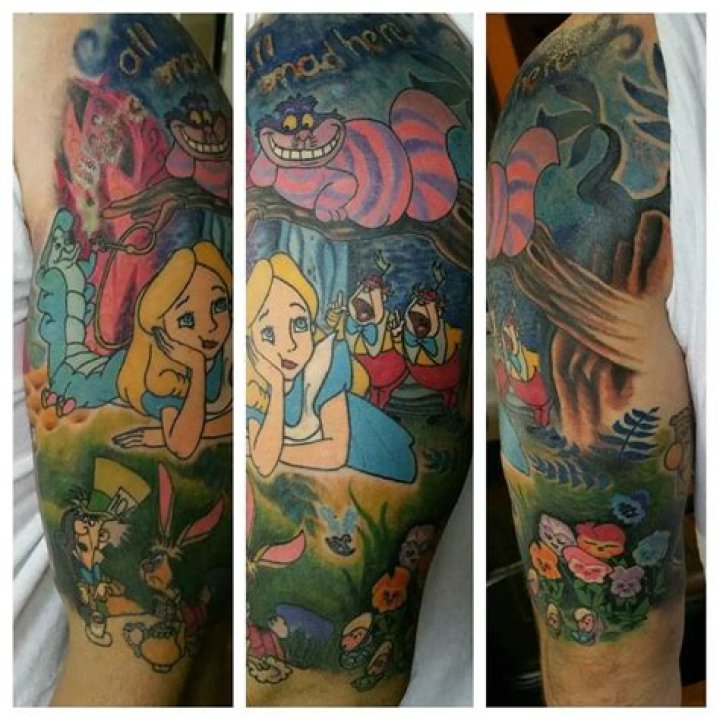 Enchanting Darkness: The Allure Of The Goth Alice In Wonderland Tattoo