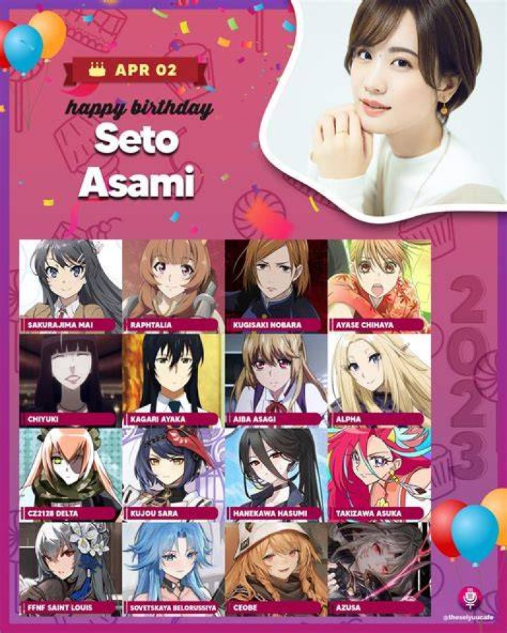 HAPPY BIRTHDAY ASAMI SETO!!! OUR BELOVED VOICE OF RAPHTALIA Chess