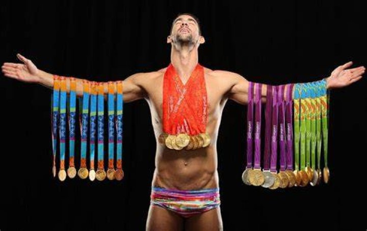 Just a Bunch of Shots of Michael Phelps Posing With All His Olympic