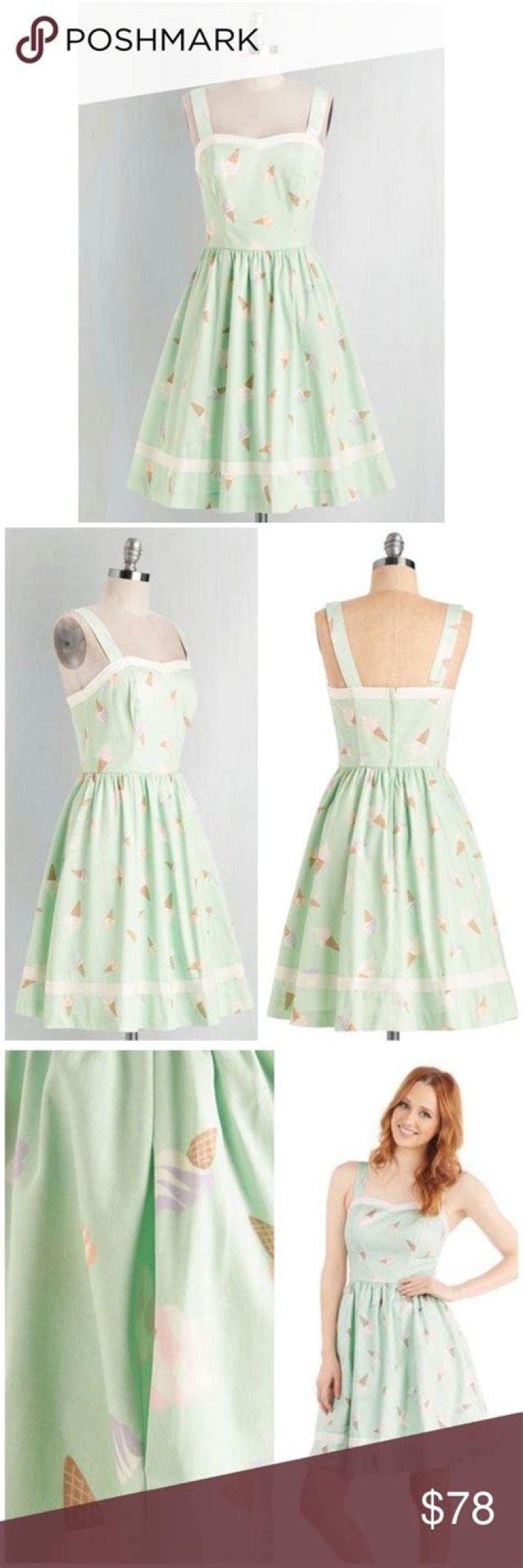 Modcloth Bea & Dot ice cream flavor fave dress XS Mod cloth dresses