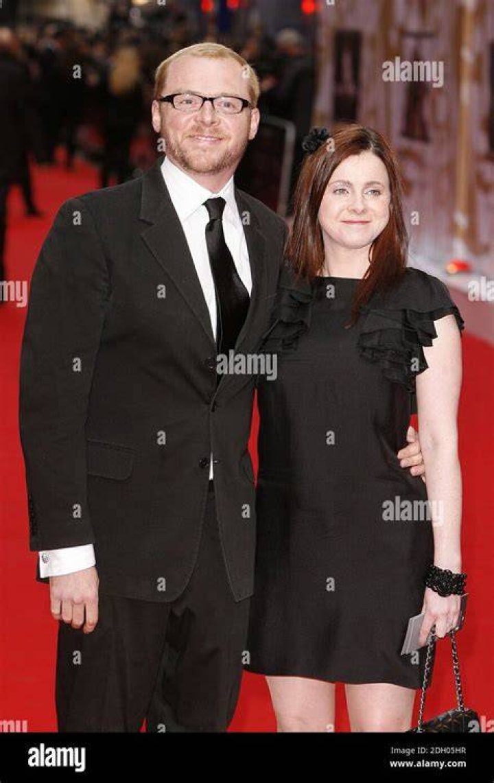 Simon Pegg and his wife Maureen McCann arrive for the British Academy