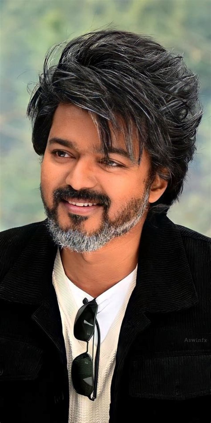 Thalapathy Vijay Handsome Look in Black TShirt Vijay Images HD